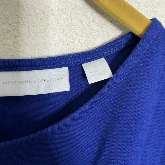 New York & Co Cobalt Blue Belted Middle Career Work Dress Small - Picture 7 of 8